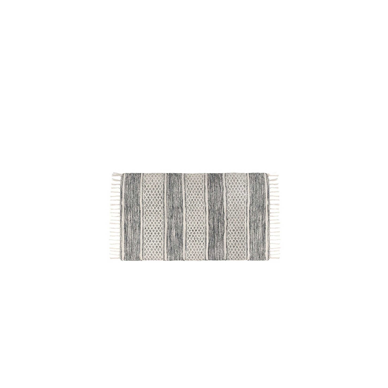 Lima Tasseled Floor Mat, Grey -