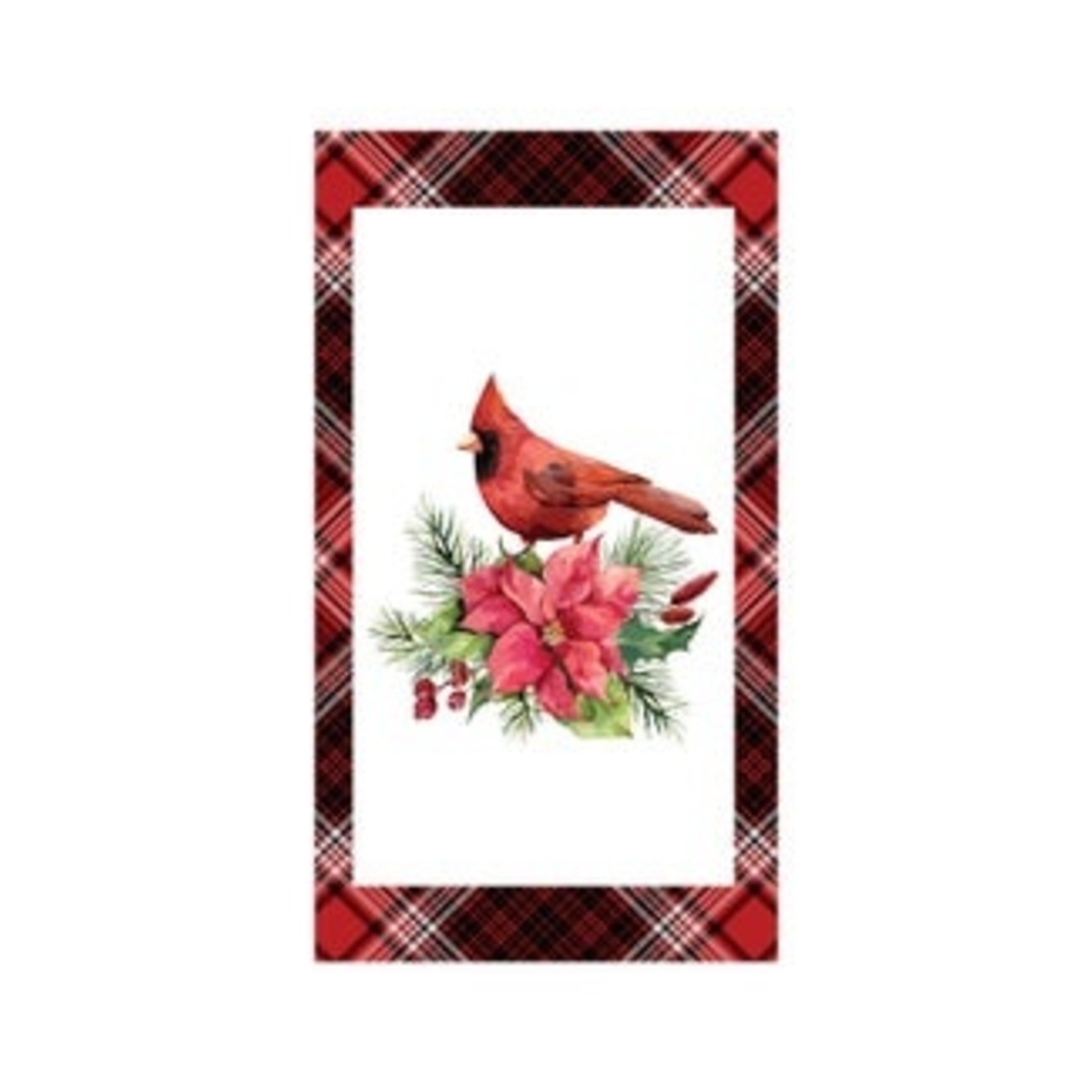 Plaid Cardinal Guest Serviette