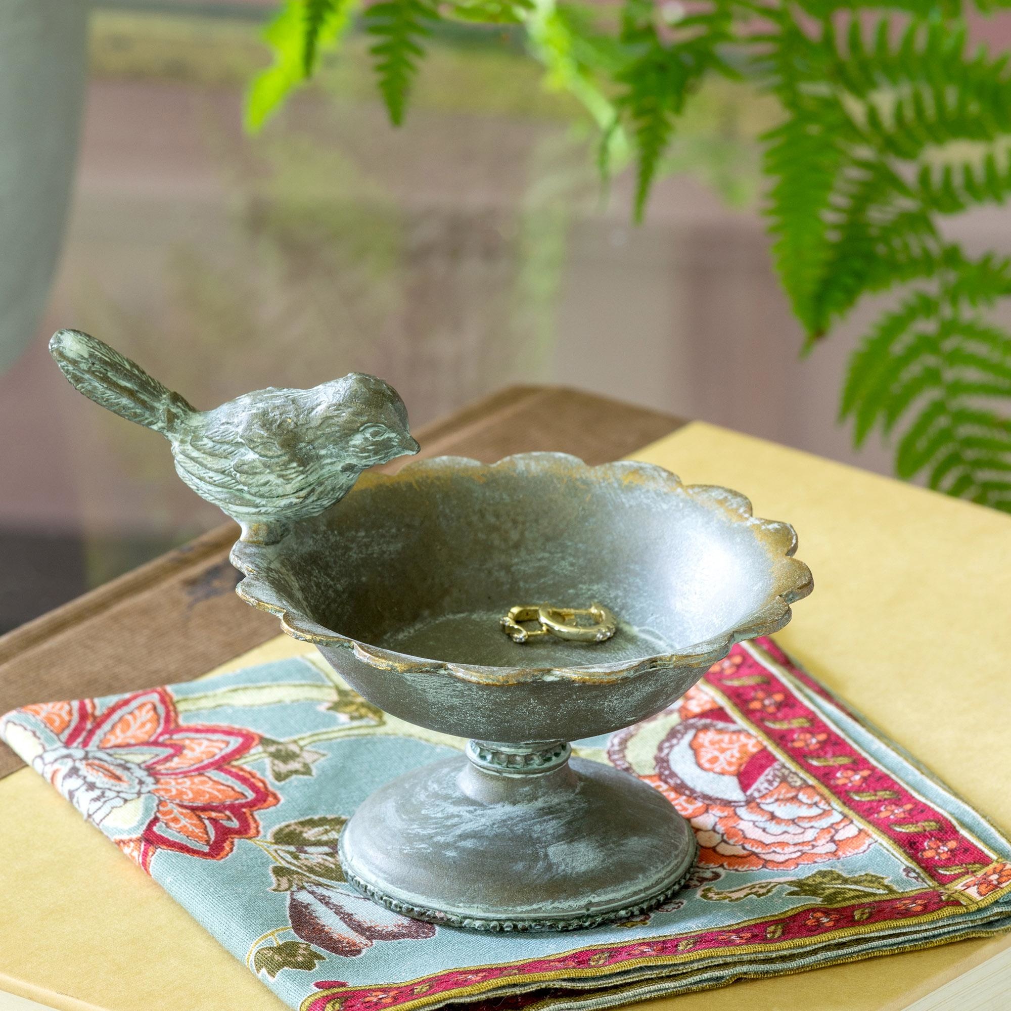 Brass Bird Bath Dish Hilltop Interiors