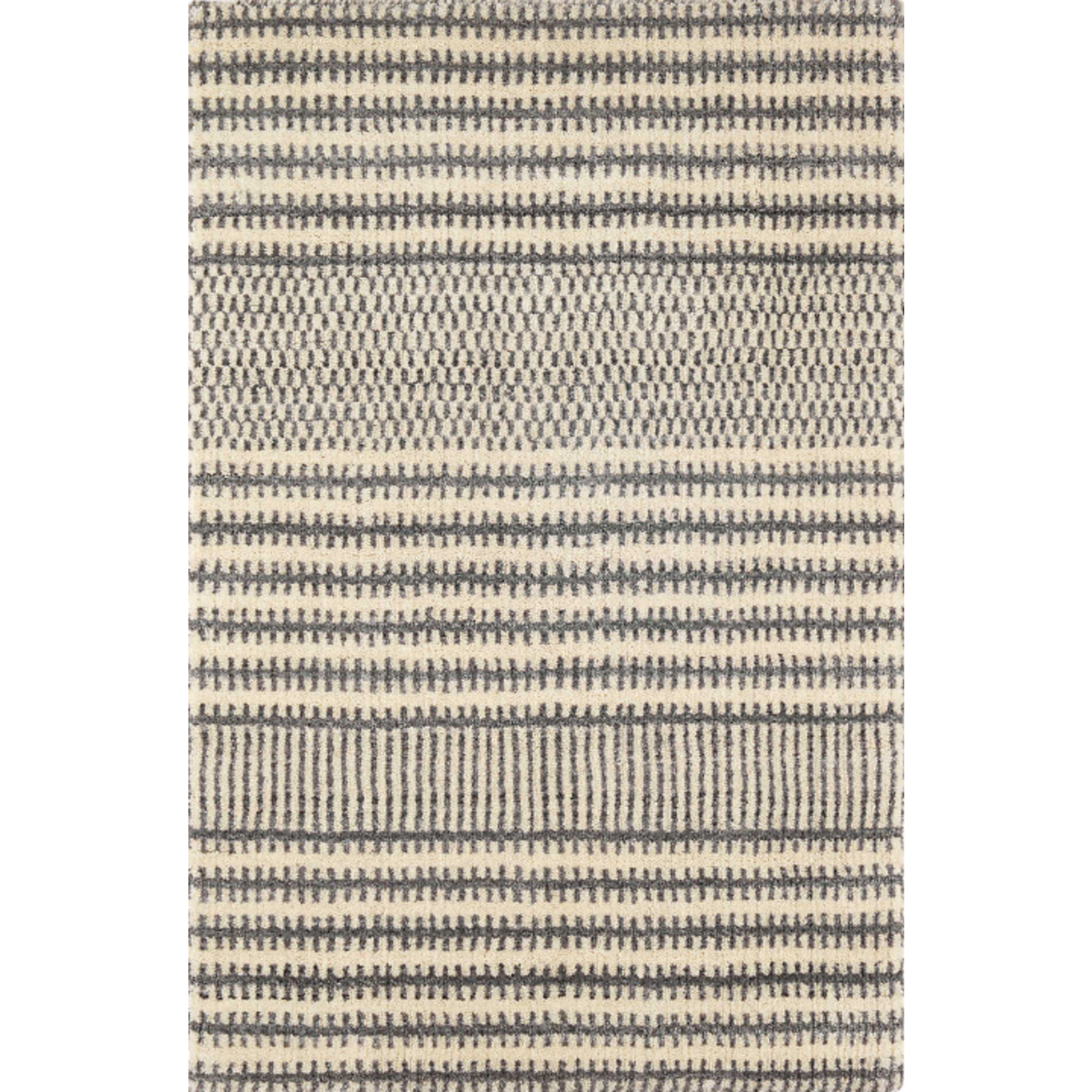 Tracks Grey Loom Wool Rug  - 2 X 3