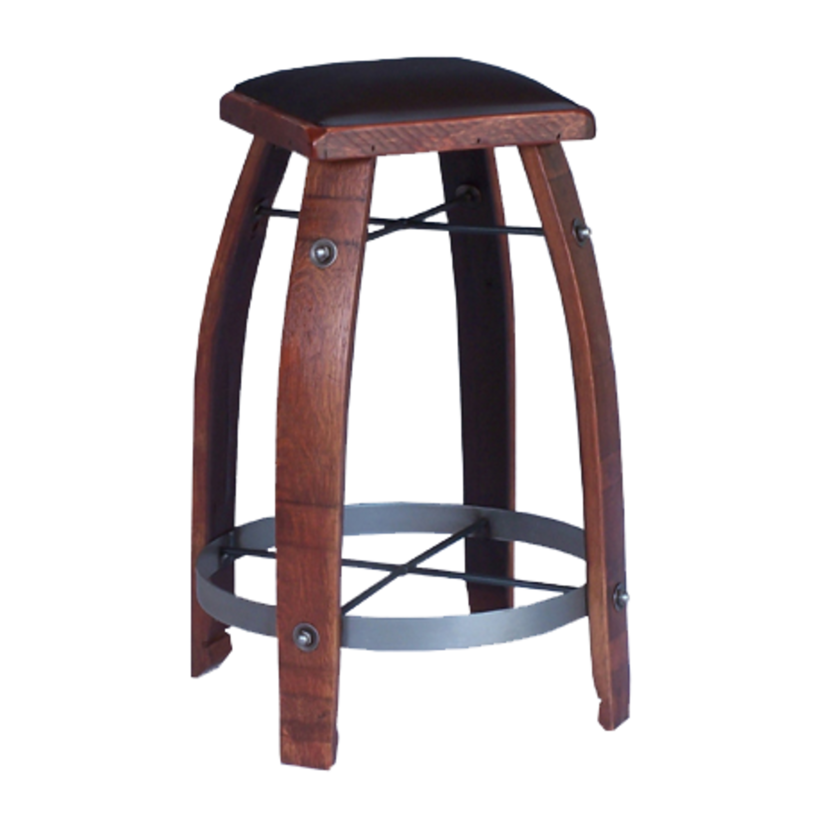 Southern Splinter Stave Stool with Leather Seat