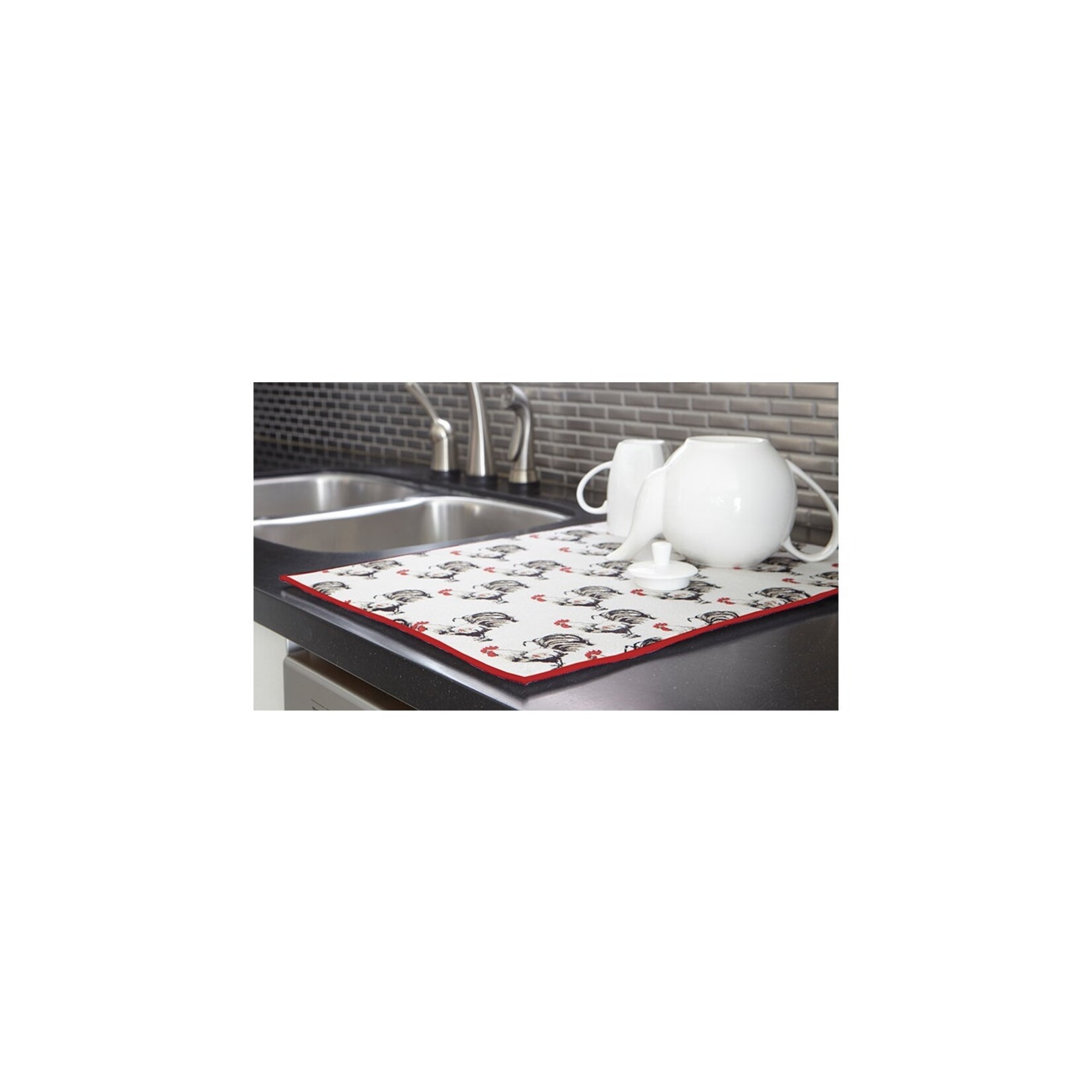 Watercolor Rooster Drying Mat