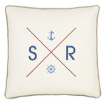 Maritime Embroidered Flag Pillow