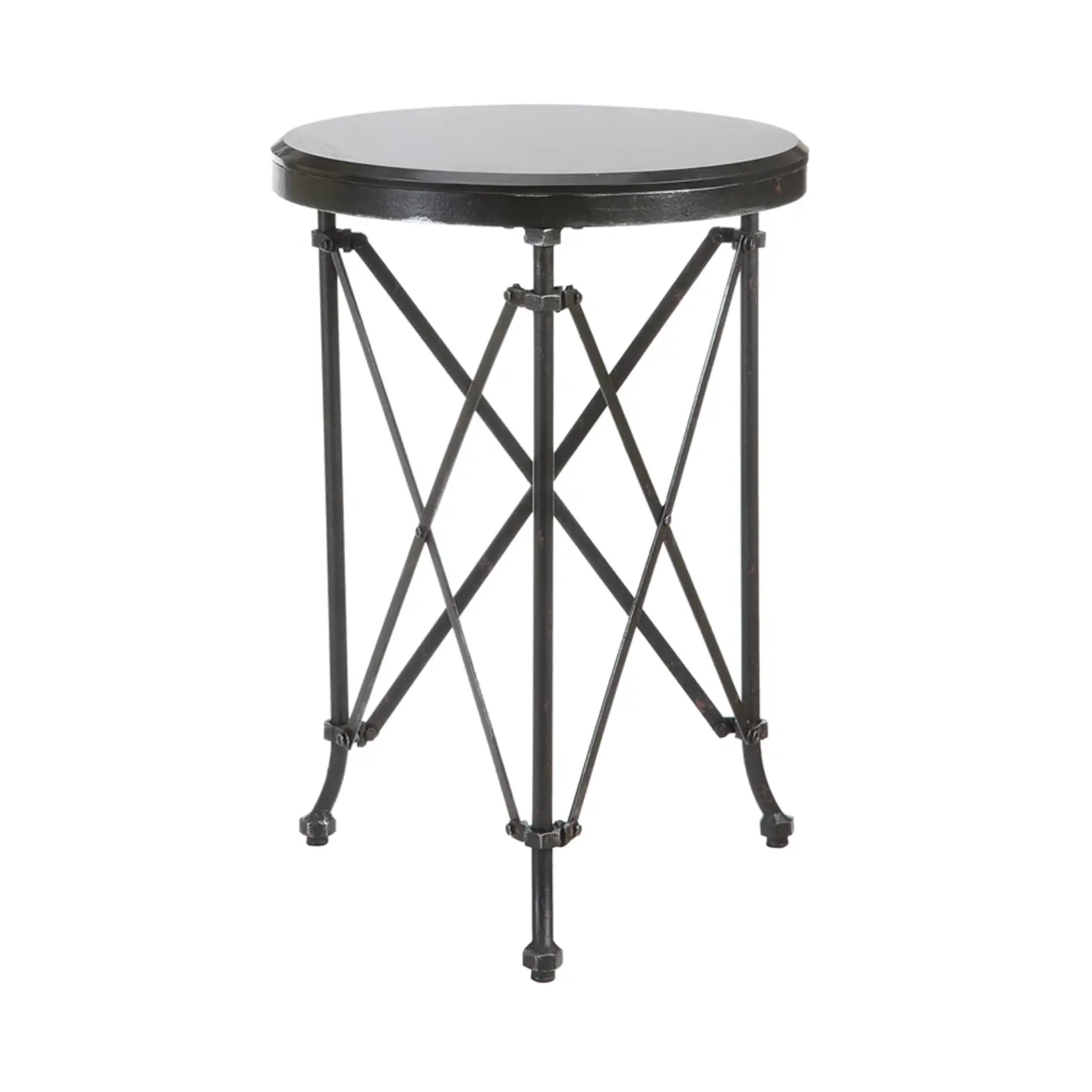 Round Metal Table with Round Marble Top-CC
