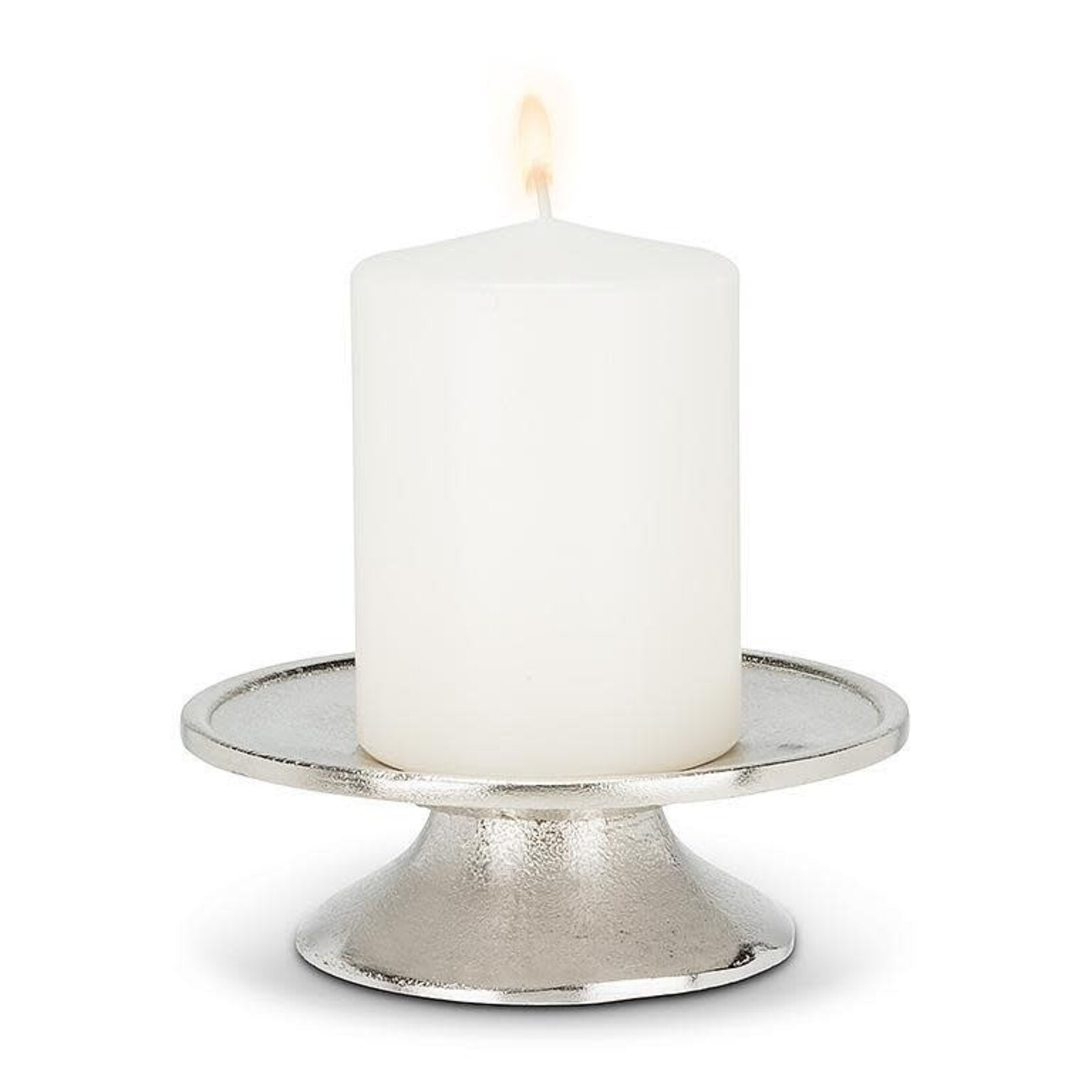 Abbott Pillar Candle Plate - Silver