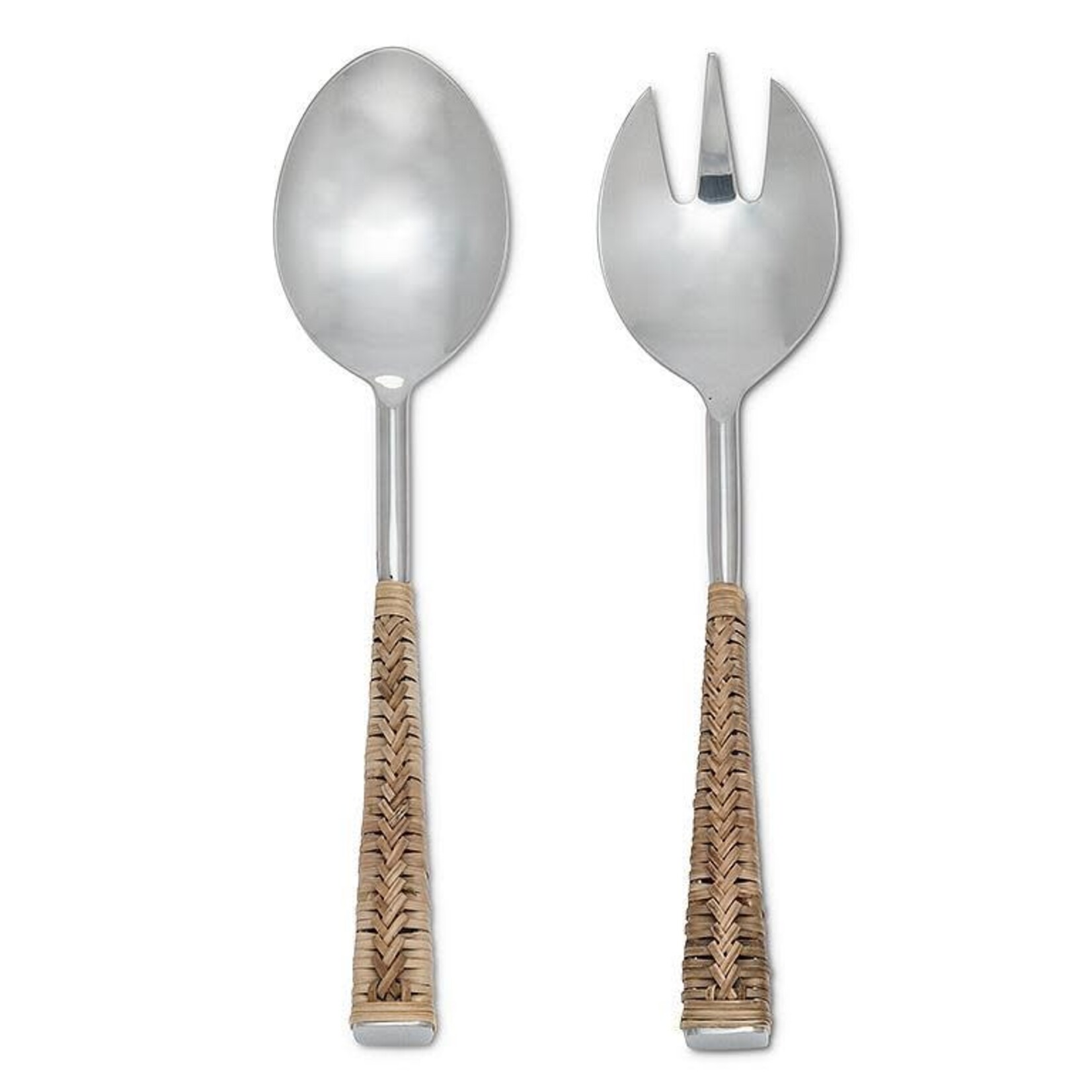 Abbott Rattan Handle Salad Servers