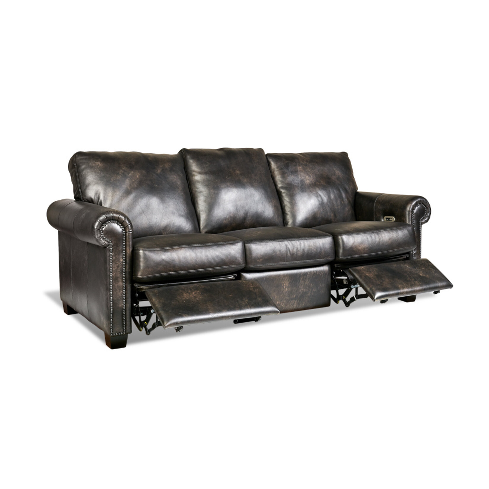 Austin Motion Leather Sofa - Legends Dark Cloud