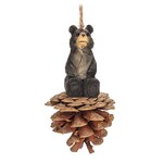 Abbott Bear on a Pinecone Ornament