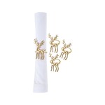 Gold Deer Napkin Ring Set