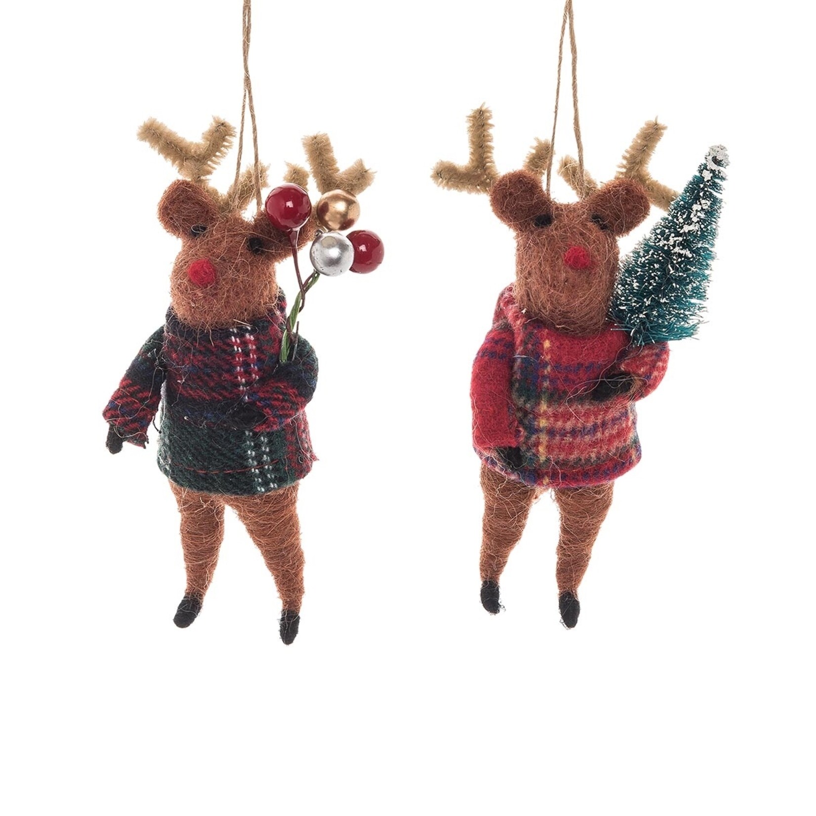Plaid Reindeer Ornament