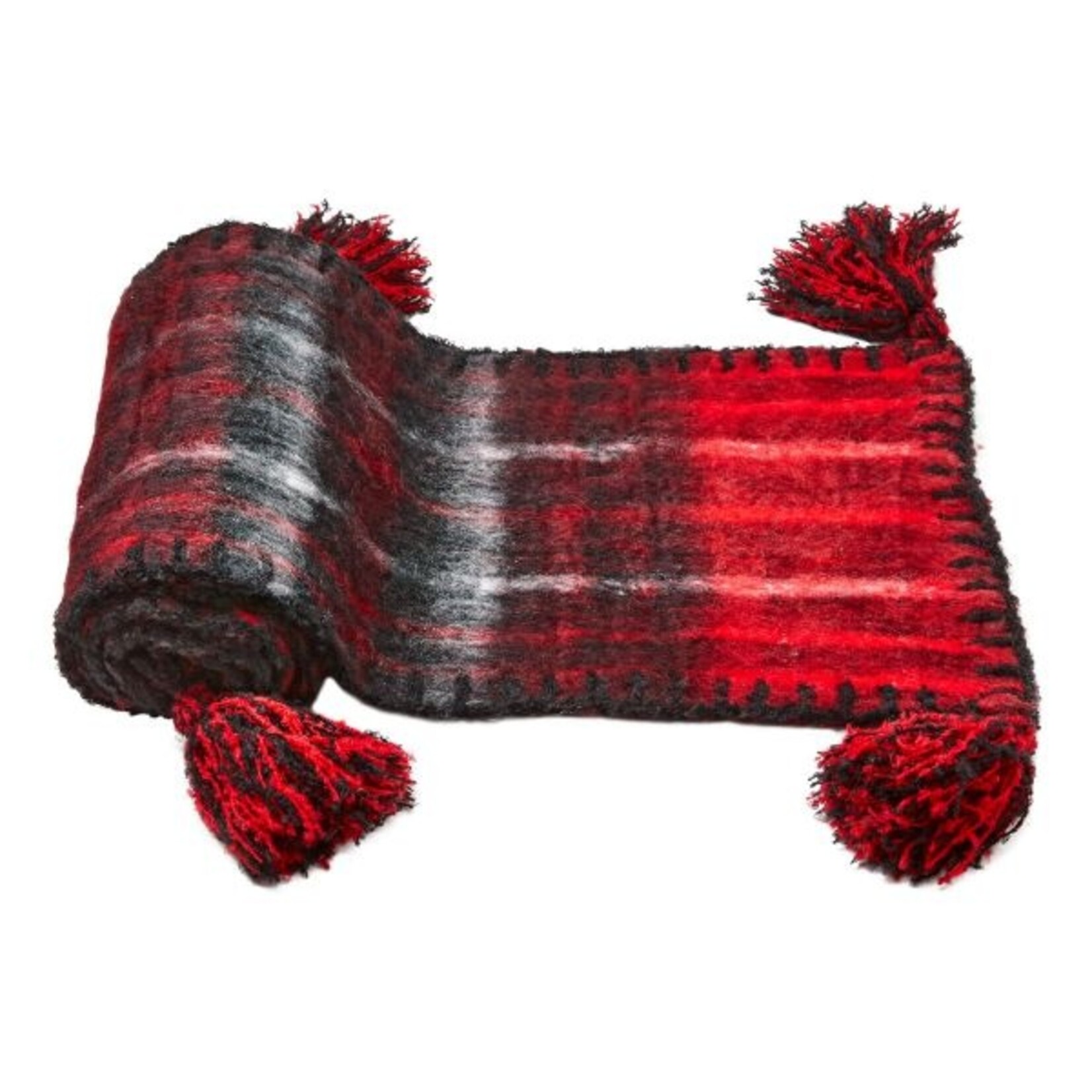 Snowmass Check Mohair Throw - Red Multi