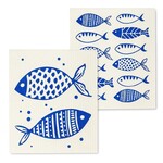 Abbott Simple Blue Fish Dishcloths S/2