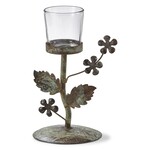 Flower Vine Metal/Glass Votive Holder - Antique Copper