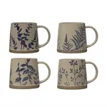 Hand Stampled Botanical Mug - 16 oz