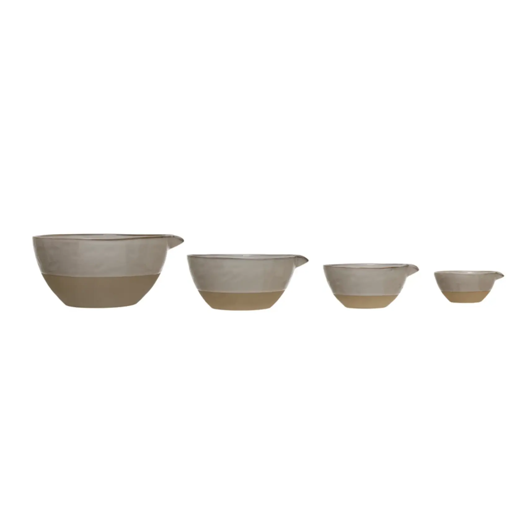 Glazed Stoneware Batter Bowls - White