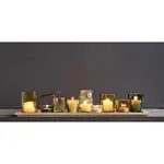 Wood Tray w/9 Embossed Glass Tealight Holders