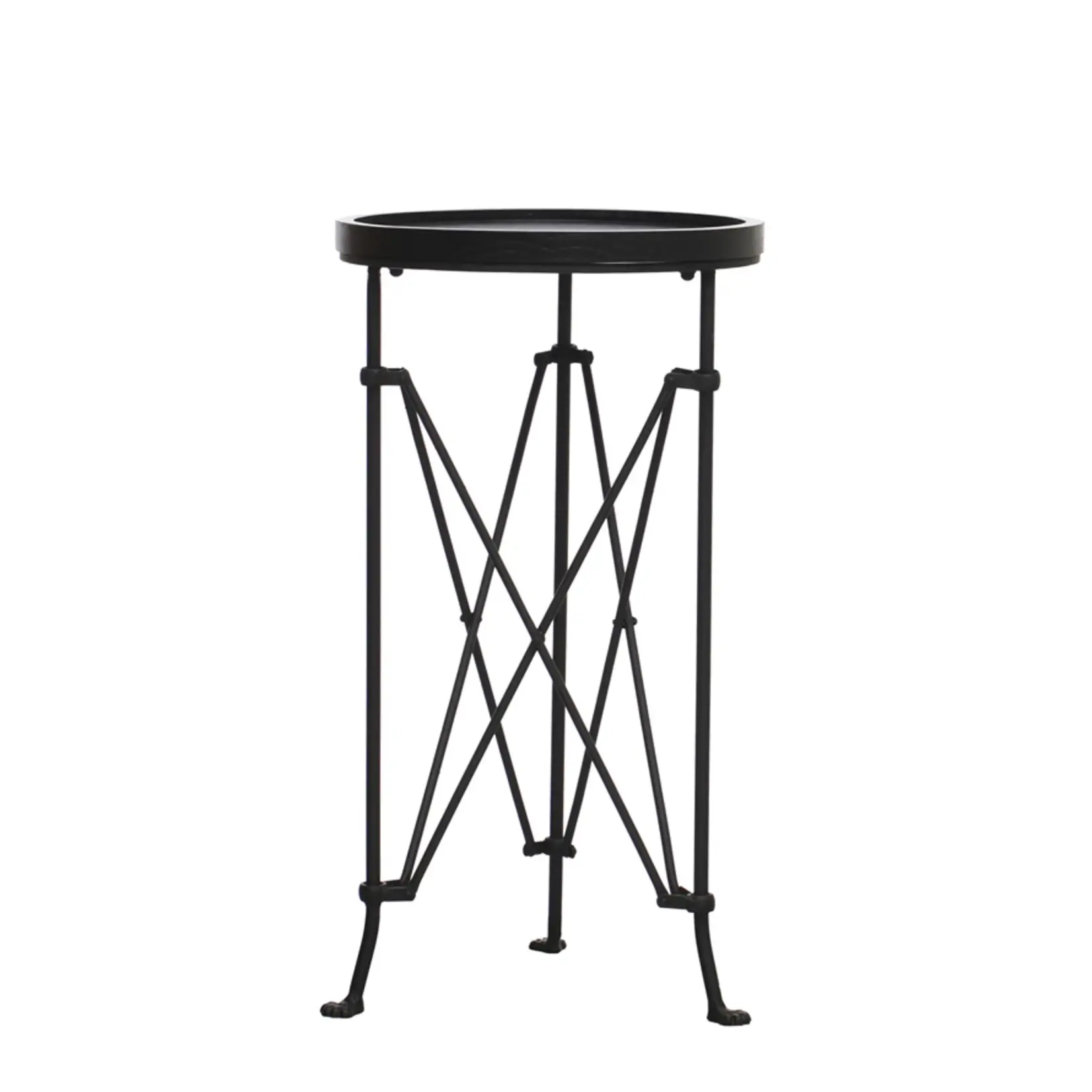 Round Metal Table with Round Wood Top-CC
