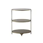 Metal Oval 3 Tier Shelf - Antique Gold