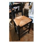 Counter Stool - Black with Wicker Seat