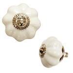 Ceramic White Pumpkin Knob