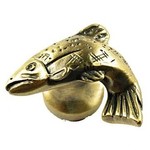 Fish Knob - Antique Brass