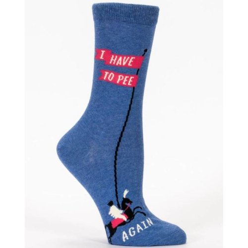 BLUE Q Blue Q I Have to Pee...Again Crew Socks SW499 BLUE Q Blue Q I Have to Pee...Again Crew Socks SW499
