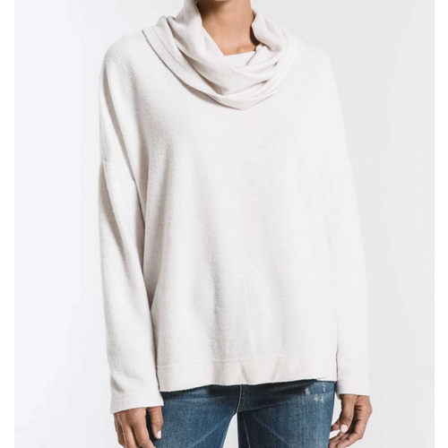 Z Supply Z Supply Fleece Scallop Cowl Cham Mist Z Supply Z Supply Fleece Scallop Cowl Cham Mist