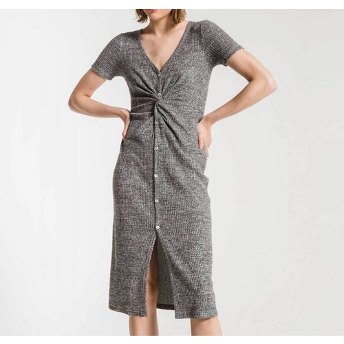 Z Supply Z Supply Waff Therm Dress Blk Z Supply Z Supply Waff Therm Dress Blk