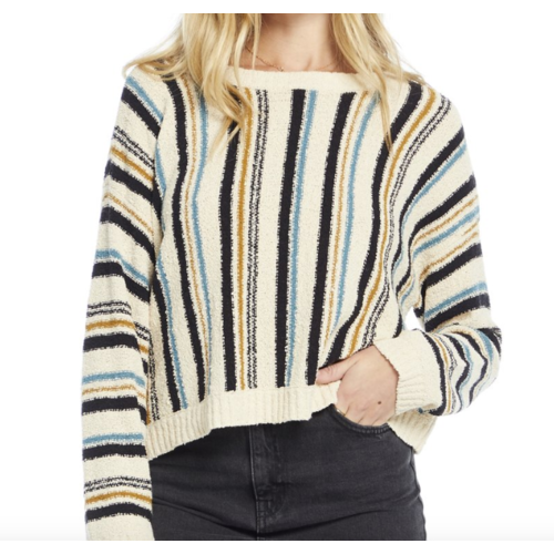 saltwater luxe Saltwater Lauxe L/S Swtr Vanilla Stripe saltwater luxe Saltwater Lauxe L/S Swtr Vanilla Stripe