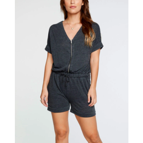 Chaser Chaser Triblend V Neck Romper Blk CW8167 Chaser Chaser Triblend V Neck Romper Blk CW8167