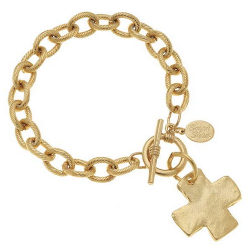 Susan Shaw Gold Cross Toggle Bracelet Susan Shaw Gold Cross Toggle Bracelet