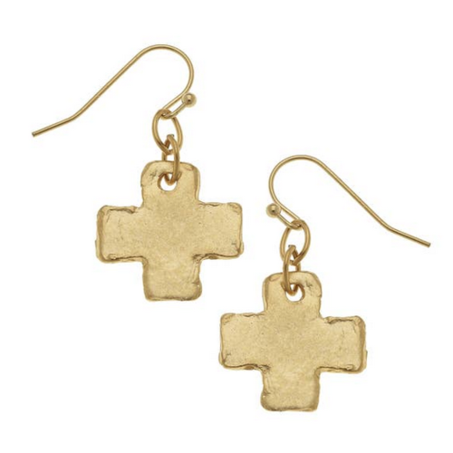 Susan Shaw Gold Cross Earring Susan Shaw Gold Cross Earring