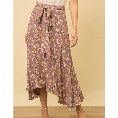 Mystree Mystree Ditsy Print Wrap Skirt Lavender Mystree Mystree Ditsy Print Wrap Skirt Lavender
