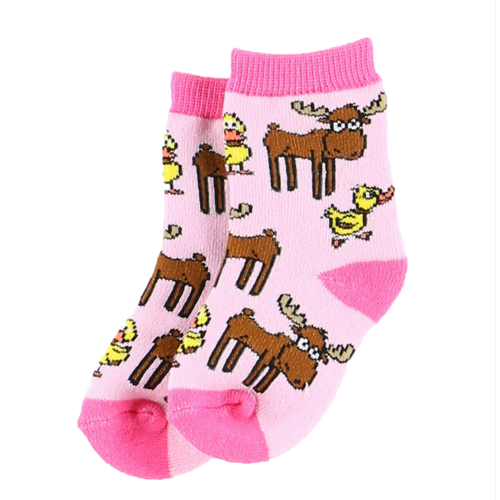 lazy one Lazy One Girl Duck Moose Infant Sock lazy one Lazy One Girl Duck Moose Infant Sock