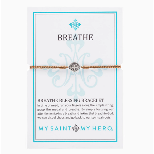 My Saint My Hero My Saint My Hero Breathe Blessing Bracelet Taupe/Silver My Saint My Hero My Saint My Hero Breathe Blessing Bracelet Taupe/Silver