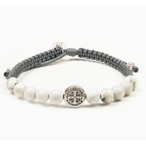 My Saint My Hero My Saint My Hero Wake Up and Pray Bracelet Slate/Howlite/Silver My Saint My Hero My Saint My Hero Wake Up and Pray Bracelet Slate/Howlite/Silver
