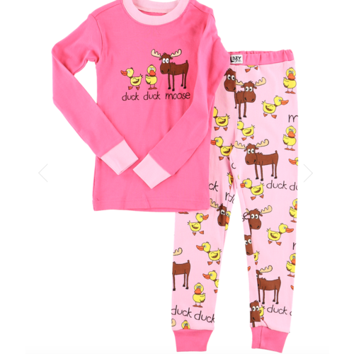 lazy one Lazy One Girl Duck Moose PJ Set lazy one Lazy One Girl Duck Moose PJ Set