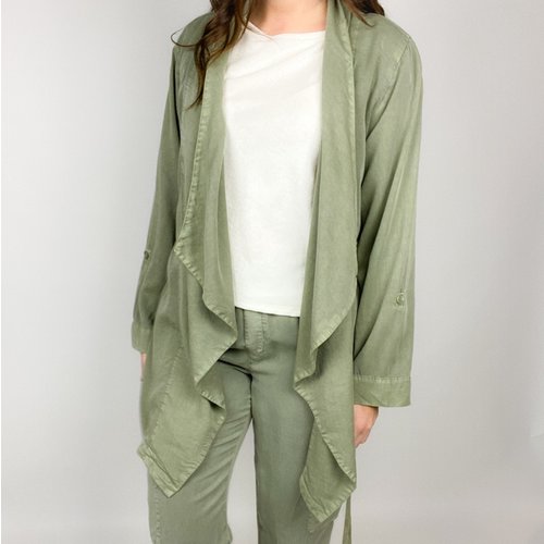 Mod-o-doc Mododoc Draped Front Jkt Cactus Mod-o-doc Mododoc Draped Front Jkt Cactus