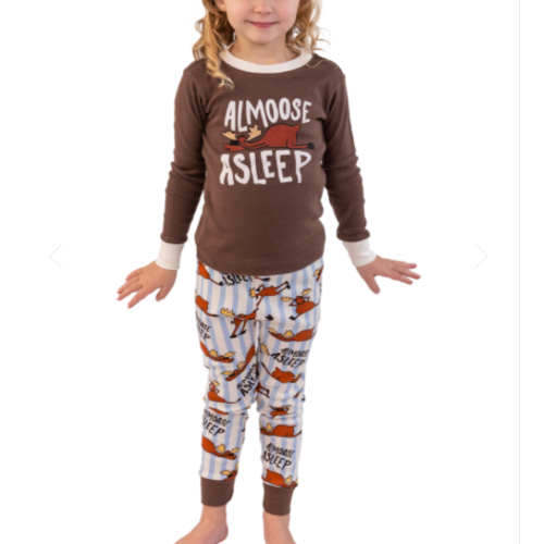 lazy one Lazy One Almoose Asleep PJ Set KID9012 lazy one Lazy One Almoose Asleep PJ Set KID9012