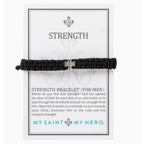 My Saint My Hero My Saint My Hero Men's Strength Bracelet Blk/Slv My Saint My Hero My Saint My Hero Men's Strength Bracelet Blk/Slv