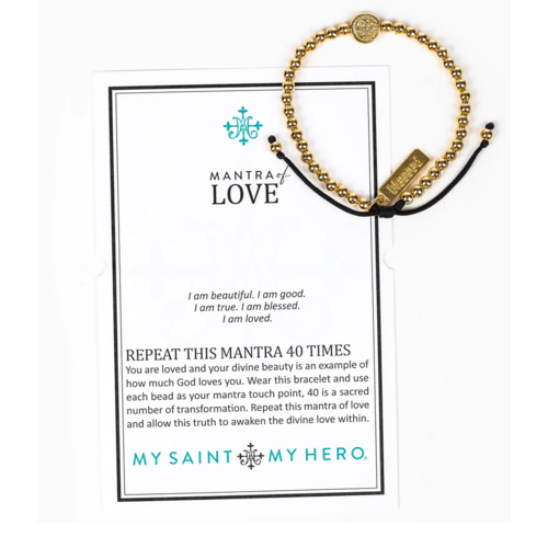 My Saint My Hero My Saint My Hero Mantra of Love Bracelet Gld/Blk My Saint My Hero My Saint My Hero Mantra of Love Bracelet Gld/Blk