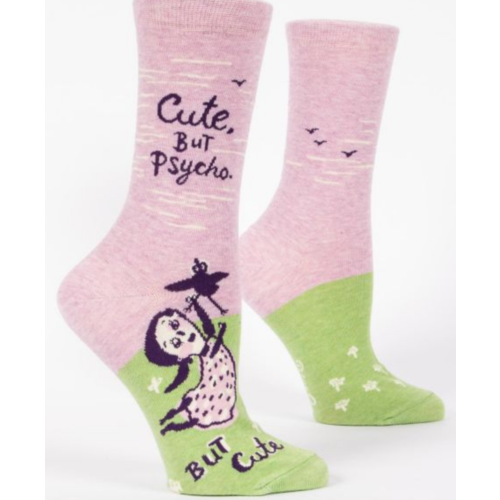 BLUE Q Blue Q Cute. But Psycho. Crew Socks BLUE Q Blue Q Cute. But Psycho. Crew Socks