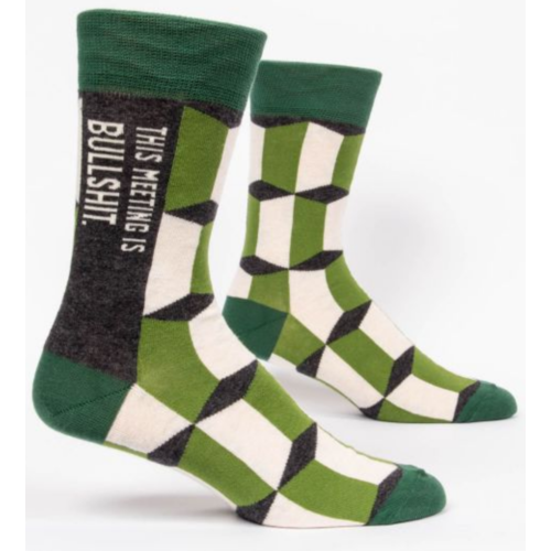 BLUE Q Blue Q Meeting is Bullshit Men's Crew Socks BLUE Q Blue Q Meeting is Bullshit Men's Crew Socks
