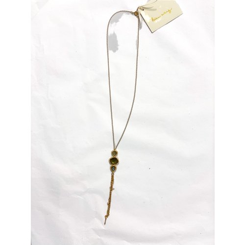 Helen Wang 14K Gold Pave Edged Lab Drop Helen Wang 14K Gold Pave Edged Lab Drop