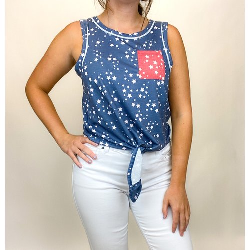 Vintage Havana Vintage Havana Navy/Red Star Print Americana Tank Vintage Havana Vintage Havana Navy/Red Star Print Americana Tank