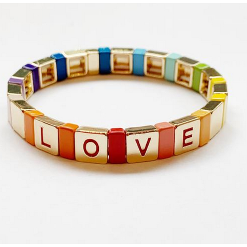 caryn lawn Caryn Lawn Tile Bracelet LOVE GOLD Rainbow caryn lawn Caryn Lawn Tile Bracelet LOVE GOLD Rainbow