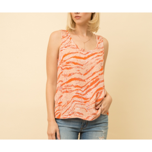 Mystree Mystree S/L Print Combo Top Blush/Rust Mystree Mystree S/L Print Combo Top Blush/Rust