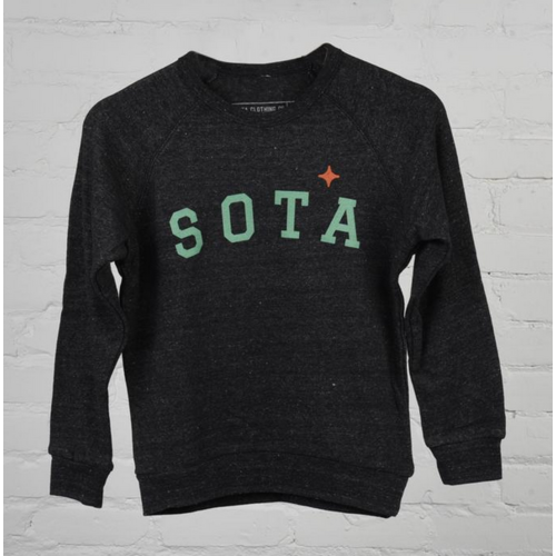 Sota Clothing Sota Pipestone Youth Crewneck Eco Black/Teal Sota Clothing Sota Pipestone Youth Crewneck Eco Black/Teal