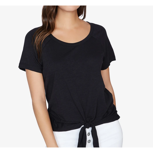 Sanctuary Sanctuary Lou Ruched Tie Tee BLACK Sanctuary Sanctuary Lou Ruched Tie Tee BLACK
