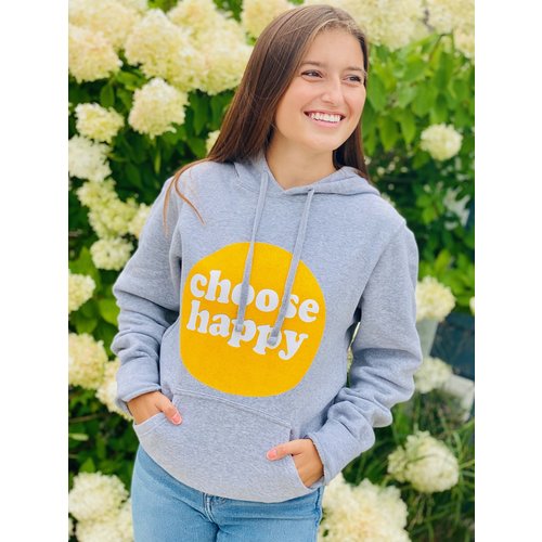HAPPY SOL Happy Sol Choose Happy Hoodie Grey HAPPY SOL Happy Sol Choose Happy Hoodie Grey